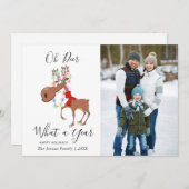 ユーモアたっぷりのトナカイがお届けする、楽しいクリスマスの企業向け挨 シーズンカード (正面/裏面)