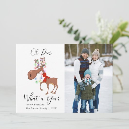 ユーモアたっぷりのトナカイがお届けする、楽しいクリスマスの企業向け挨 シーズンカード (スタンド正面)