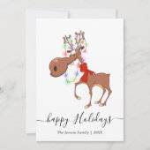ユーモアたっぷりのトナカイのクリスマスメッセージ シーズンカード (正面)