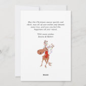 ユーモアたっぷりのトナカイのクリスマスメッセージ シーズンカード (裏面)
