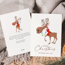 ユーモアたっぷりのトナカイのクリスマスメッセージ