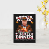 ユーモアたっぷりのトランプ勝利者勝利者トルコディナー感謝祭 カード (黄色い花)