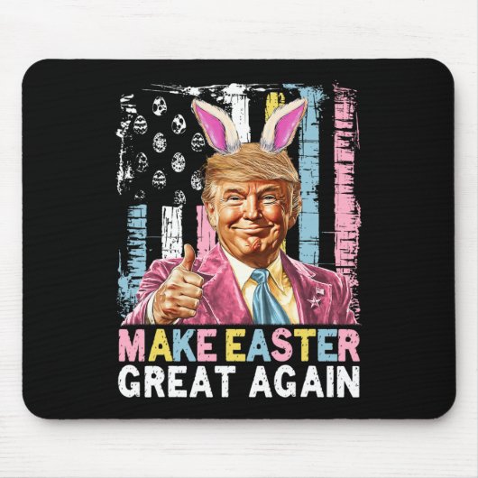ユーモアたっぷりのトランプ大統領 イースターを再び偉大にしよう ウサギ狩り 卵 マウスパッド (正面)