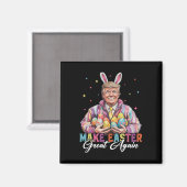 ユーモアたっぷりのトランプ大統領 イースターを再び偉大にしよう ウサギ狩り 卵 マグネット (正面/裏面)