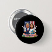 ユーモアたっぷりのトランプ大統領 イースターを再び偉大にしよう ウサギ狩り 卵 缶バッジ (正面&裏面)