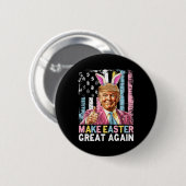 ユーモアたっぷりのトランプ大統領 イースターを再び偉大にしよう ウサギ狩り 卵 缶バッジ (正面&裏面)