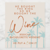 ユーモアたっぷりのトロピカルな独身最後の週末 ワインラベル (シングルラベル)