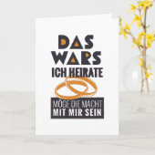 ユーモアたっぷりのドイツ人の結婚 カード (黄色い花)