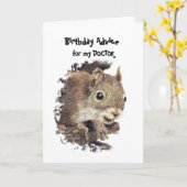 ユーモアたっぷりのドクター おじいちゃんの誕生日 サルからのアドバイス カード (黄色い花)
