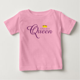 ユーモアたっぷりのドラマ・クイーン王冠付き ベビーTシャツ