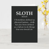 ユーモアたっぷりのナマケモノのカード　動物　ゆっくり　のんびり　リラックス カード (黄色い花)