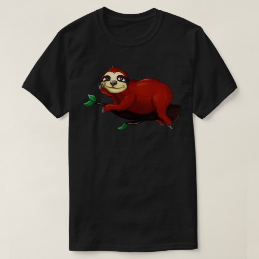 ユーモアたっぷりのナマケモノの怠け具合が最高にクール Tシャツ (デザイン正面)