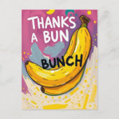 ユーモアたっぷりのバナナたち ありがとう かわいい ポストカード (正面)