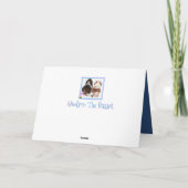 ユーモアたっぷりのバレンタインデーのカードにバセットと花 カード (裏面)