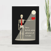 ユーモアたっぷりのバレンタインデーのスケルトン、骨の底からのファン カード (正面)