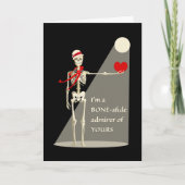 ユーモアたっぷりのバレンタインデーのスケルトン、骨の底からのファン カード (正面)
