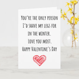 ユーモアたっぷりのバレンタインデーカード「I Shaved My Legs Folded」 カード