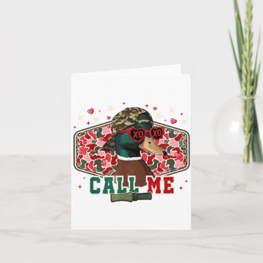 ユーモアたっぷりのバレンタインデー少年ダックハンティング　私をトッドと呼んで カード (正面)