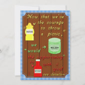 ユーモアたっぷりのピクニックパーティー招待状 招待状 (正面)