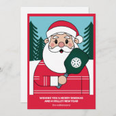 ユーモアたっぷりのピックルボールクリスマスサンタ あなたのカスタムテキスト シーズンカード (正面/裏面)