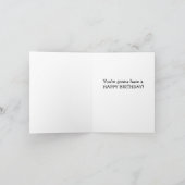 ユーモアたっぷりのピンクのフラミンゴの漫画 誕生日カスタマイズ可能 カード (内部)