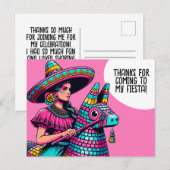 ユーモアたっぷりのフェスティバル ピニャータ パーティー ありがとう ポストカード (正面/裏面)