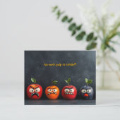 ユーモアたっぷりのフルーツフェイス 扱いきれないほどの果肉 ポストカード (スタンド正面)