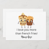 ユーモアたっぷりのフレンチフライ 愛してるよ 追加名 カスタマイズ 案内状 (正面/裏面)