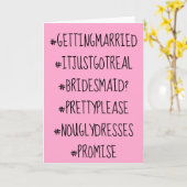 ユーモアたっぷりのブライズメイド提案カード カード (黄色い花)