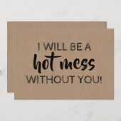 ユーモアたっぷりのブライズメイド / 花嫁の介添え人 提案 招待状 (正面/裏面)