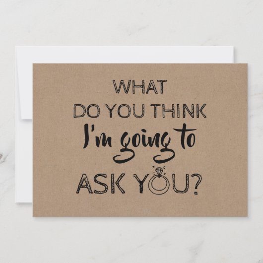 ユーモアたっぷりのブライズメイド / 花嫁の介添え人 提案 招待状 (正面)