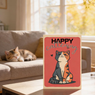 ユーモアたっぷりのペット ハッピーキャッテニング 新しい猫 カード