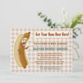 ユーモアたっぷりのホットドッグ バーベキュー 誕生日パーティー プルーフﾞンジョーク 招待状 (スタンド正面)