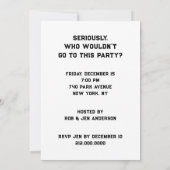 ユーモアたっぷりのホリデーパーティー招待状 招待状 (裏面)