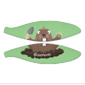 ユーモアたっぷりのポケットゴファーの掘削イラスト ミニバスケットボール (パネル)