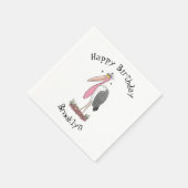 ユーモアたっぷりのマラブーコウテン鳥の漫画 スタンダードカクテルナプキン (角)