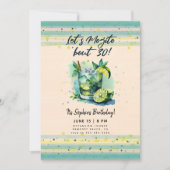 ユーモアたっぷりのモヒートパーティー 約30種類のカクテル 30時間のパーティー 30歳の誕生日 招待状 (正面)