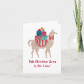 ユーモアたっぷりのラマとアルパカのクリスマスカード ユニークな遅いクリスマス シーズンカード (正面)