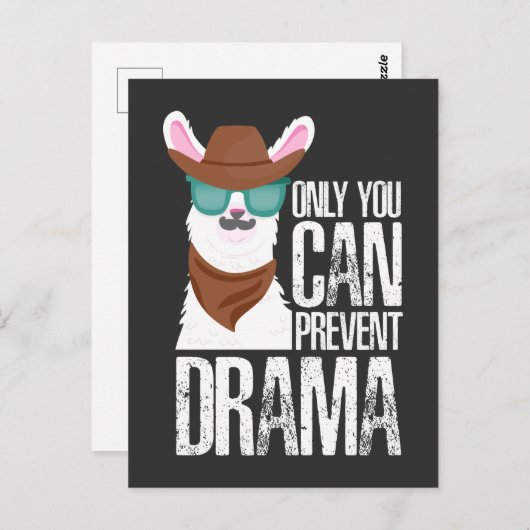 ユーモアたっぷりのラマ ドラマチック アルパカ パン 動物 ポストカード (正面/裏面)