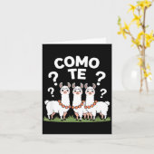 ユーモアたっぷりのラマ フラワー ガーランド como te ? F カード (黄色い花)