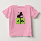 ユーモアたっぷりのリトルレディー元素記号Tシャツ ベビーTシャツ (裏面)