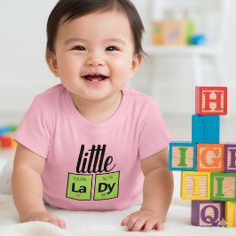 ユーモアたっぷりのリトルレディー元素記号Tシャツ ベビーTシャツ