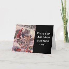 ユーモアたっぷりのレトロなサンタ ホリデー カード