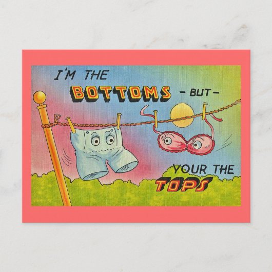 ユーモアたっぷりのレトロな会話する服のポストカード ポストカード (正面)