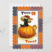 ユーモアたっぷりのレトロな子供用ハロウィンパーティー招待状 招待状 (正面)