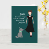 ユーモアたっぷりのレトロな犬のジョーク、コメディ カード (黄色い花)