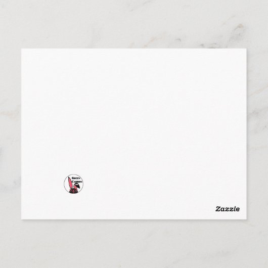 ユーモアたっぷりのレトロな誕生日カード　誕生日の女の子がキャンドルを吹き消す ポストカード (裏面)