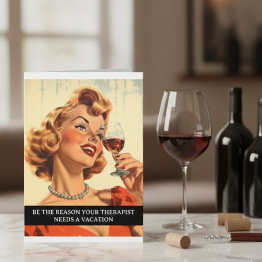 ユーモアたっぷりのレトロ50年代風名言セラピスト カード