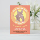 ユーモアたっぷりのワームクジラのイラスト　パーソナライズされたパーティー招待状 招待状 (スタンド正面)