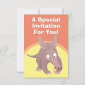 ユーモアたっぷりのワームクジラのイラスト　パーソナライズされたパーティー招待状 招待状 (裏面)